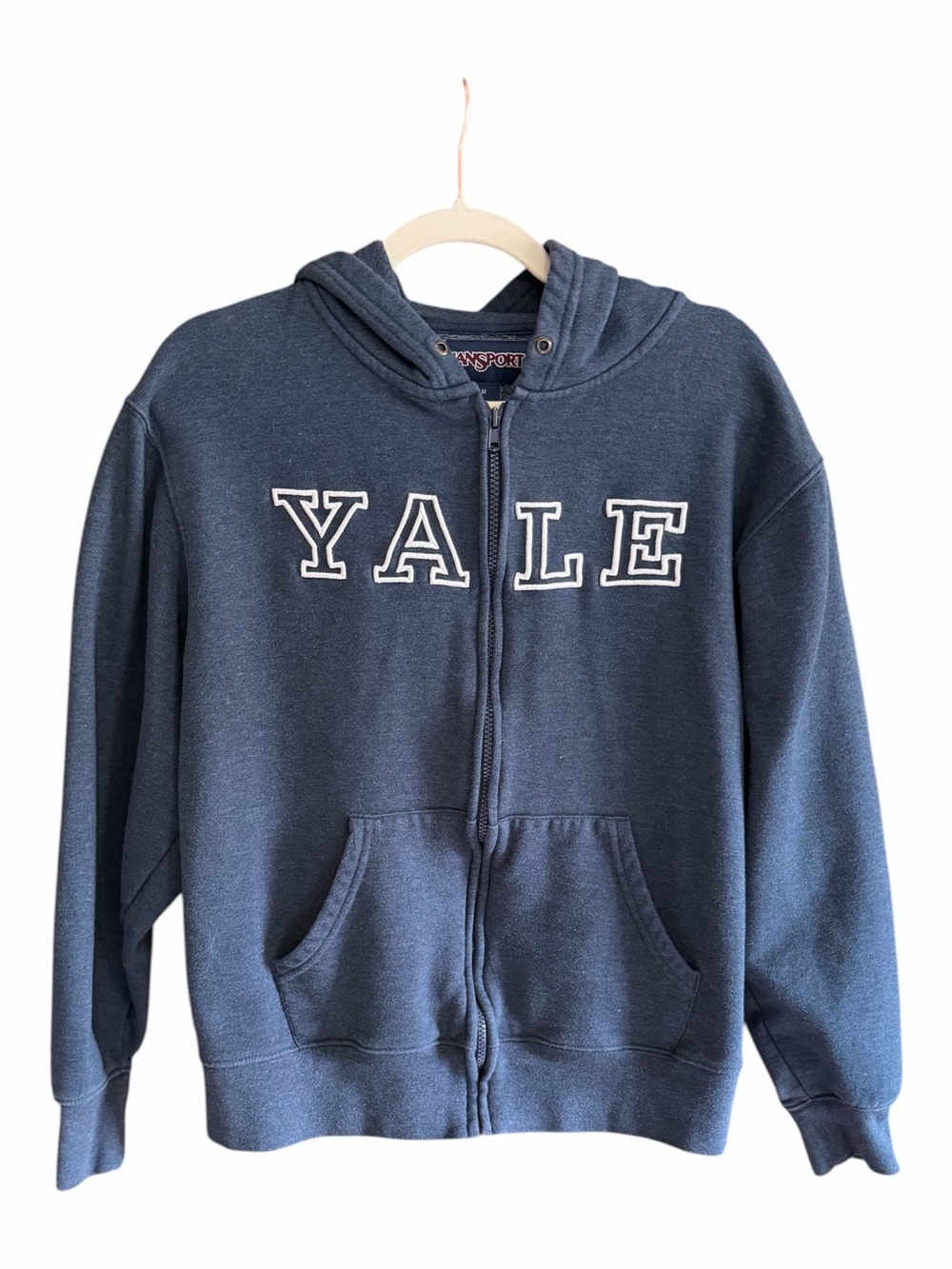 JANSPORT YALE Full Zip Hoodie Embroidered 2016 Y2K Navy M